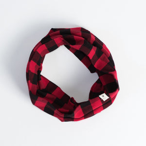 Red and Black Check Infinity Scarf