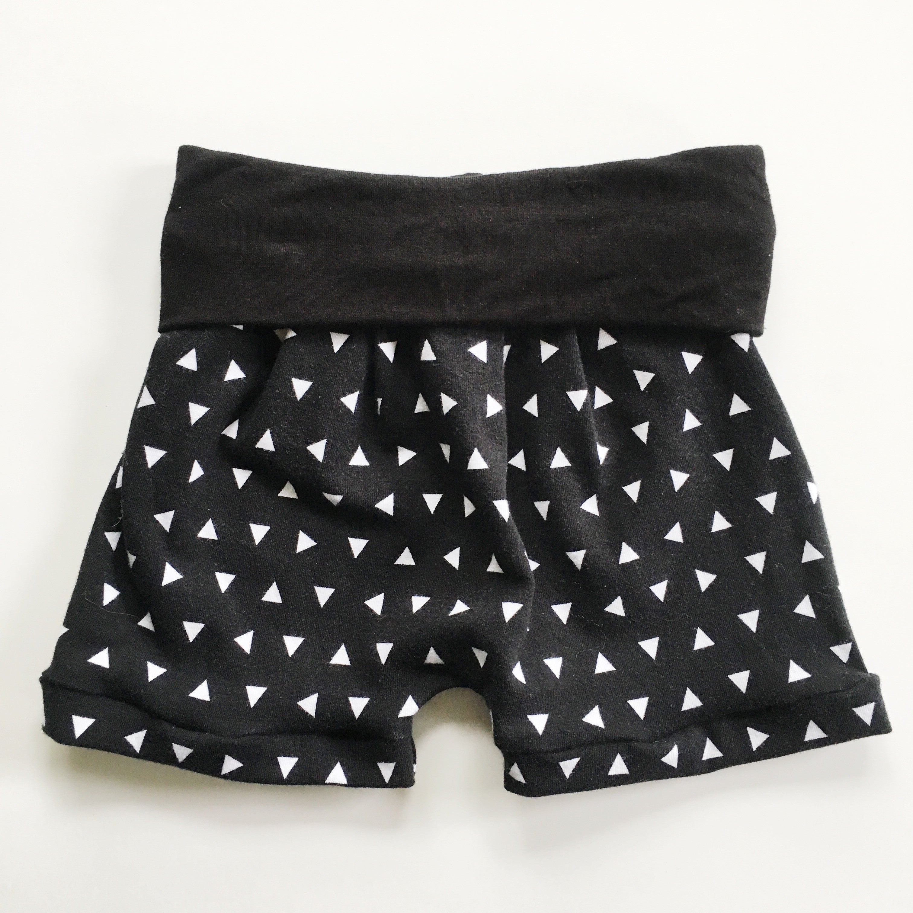 Black Triangle Romper Shorts
